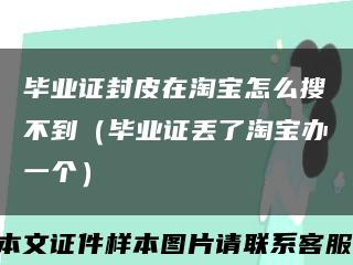 畢業證封皮在淘寶怎么搜不到（畢業證丟了淘寶辦一個）縮略圖