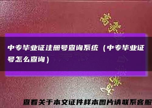 中專畢業證注冊號查詢系統（中專畢業證號怎么查詢）縮略圖