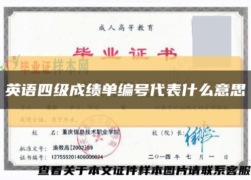英語四級成績單編號代表什么意思縮略圖