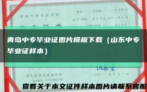 青島中專畢業證圖片模板下載（山東中專畢業證樣本）縮略圖