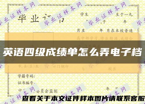 英語四級成績單怎么弄電子檔縮略圖