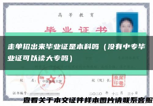 走單招出來畢業證是本科嗎（沒有中專畢業證可以讀大專嗎）縮略圖