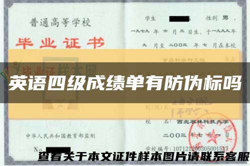 英語四級成績單有防偽標嗎縮略圖