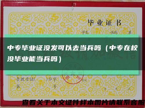 中專畢業證沒發可以去當兵嗎（中專在校沒畢業能當兵嗎）縮略圖