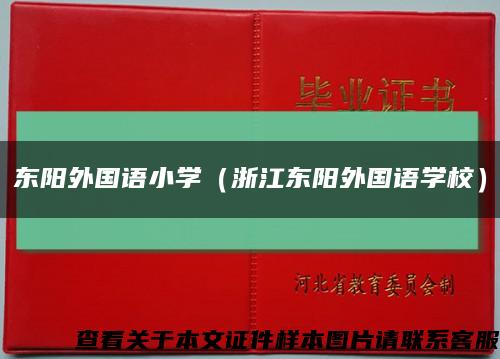 東陽外國語小學（浙江東陽外國語學校）縮略圖
