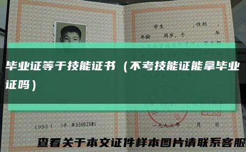 畢業證等于技能證書（不考技能證能拿畢業證嗎）縮略圖