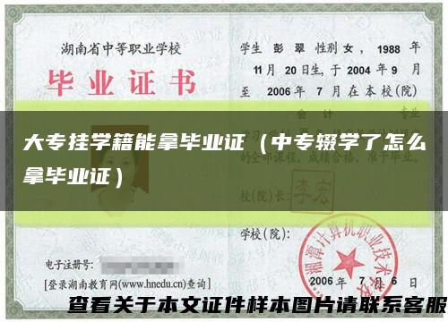 大專掛學籍能拿畢業證（中專輟學了怎么拿畢業證）縮略圖