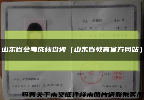 山東省會考成績查詢（山東省教育官方網站）縮略圖