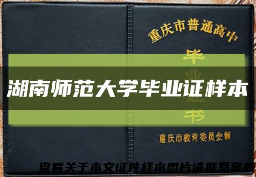 湖南師范大學畢業證樣本縮略圖