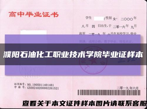 濮陽石油化工職業技術學院畢業證樣本縮略圖
