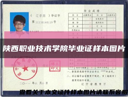 陜西職業技術學院畢業證樣本圖片縮略圖