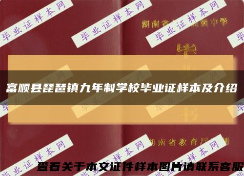 富順縣琵琶鎮九年制學校畢業證樣本及介紹縮略圖