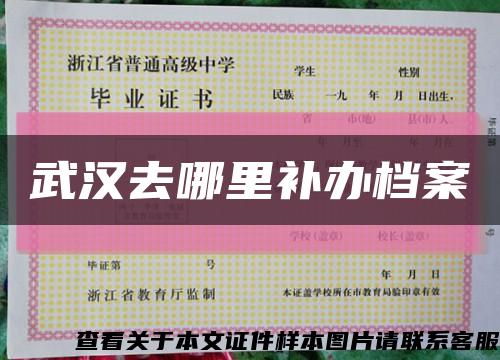 武漢去哪里補辦檔案縮略圖