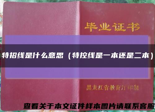 特招線是什么意思（特控線是一本還是二本）縮略圖