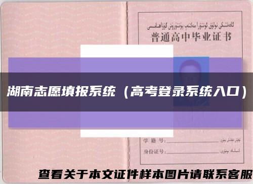 湖南志愿填報系統（高考登錄系統入口）縮略圖