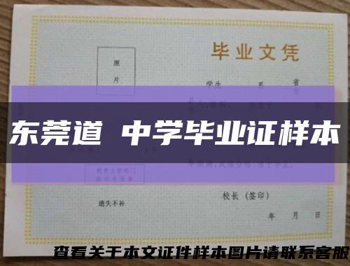 東莞道滘中學畢業證樣本縮略圖