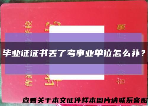 畢業證證書丟了考事業單位怎么補？縮略圖