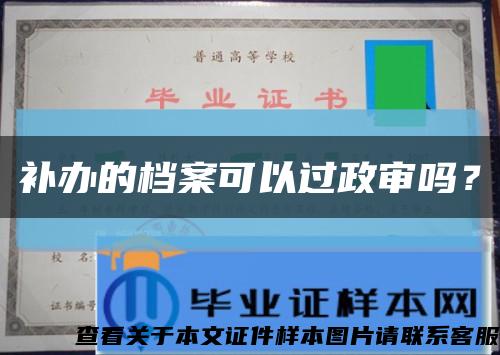補辦的檔案可以過政審嗎？縮略圖