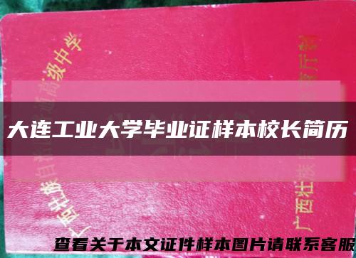 大連工業大學畢業證樣本校長簡歷縮略圖