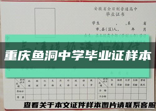 重慶魚洞中學畢業證樣本縮略圖