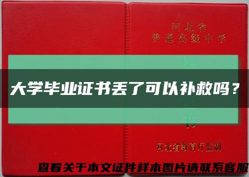 大學畢業證書丟了可以補救嗎？縮略圖