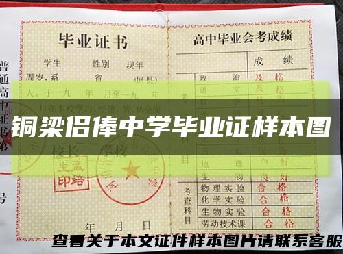 銅梁侶俸中學畢業證樣本圖縮略圖