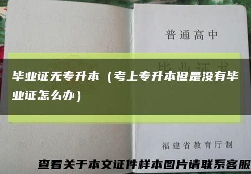 畢業證無專升本（考上專升本但是沒有畢業證怎么辦）縮略圖