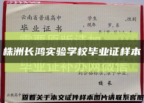 株洲長鴻實驗學校畢業證樣本縮略圖