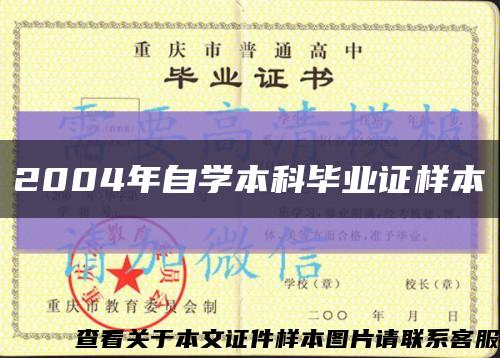 2004年自學本科畢業證樣本縮略圖
