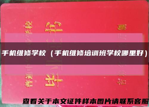 手機維修學校（手機維修培訓班學校哪里好）縮略圖