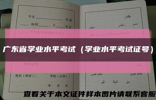 廣東省學業水平考試（學業水平考試證號）縮略圖