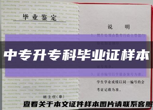 中專升?？飘厴I證樣本縮略圖