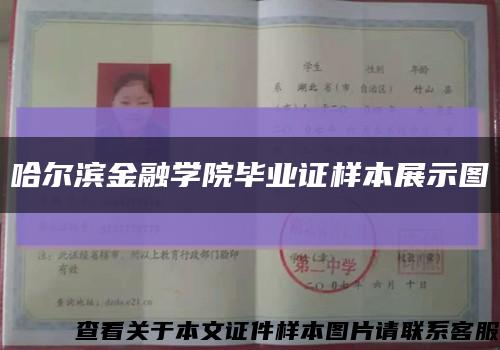 哈爾濱金融學院畢業證樣本展示圖縮略圖