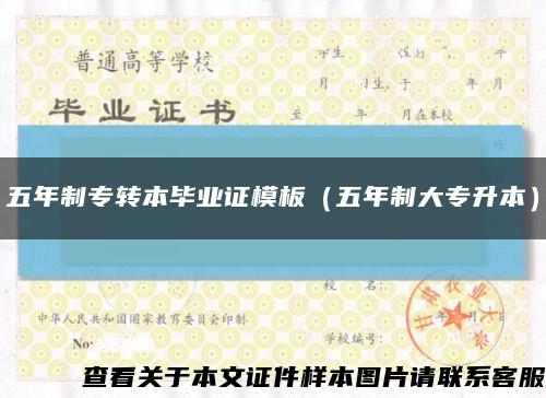 五年制專轉本畢業證模板（五年制大專升本）縮略圖
