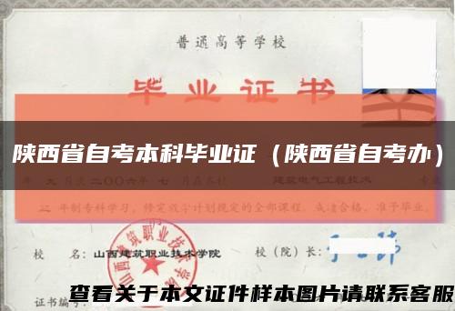 陜西省自考本科畢業證（陜西省自考辦）縮略圖