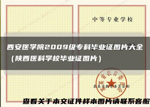 西安醫學院2009級?？飘厴I證圖片大全（陜西醫科學校畢業證圖片）縮略圖