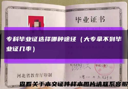 ?？飘厴I證選擇哪種途徑（大專拿不到畢業證幾率）縮略圖