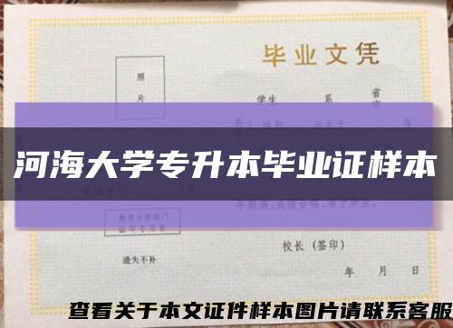 河海大學專升本畢業證樣本縮略圖