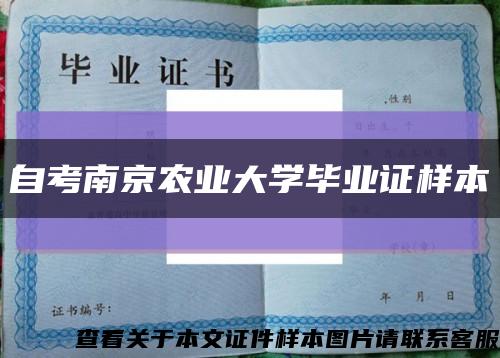 自考南京農業大學畢業證樣本縮略圖