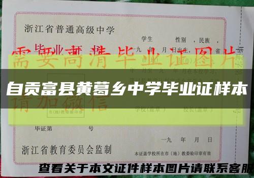 自貢富縣黃葛鄉中學畢業證樣本縮略圖