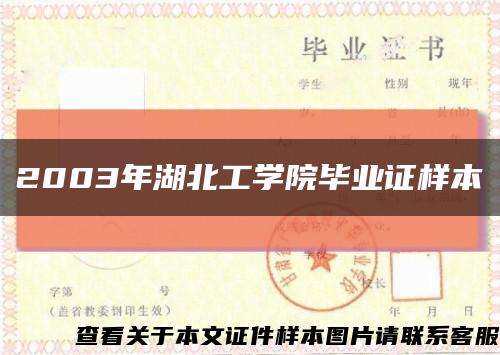 2003年湖北工學院畢業證樣本縮略圖