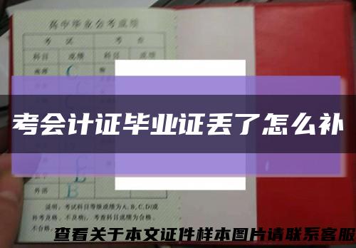考會計證畢業證丟了怎么補縮略圖