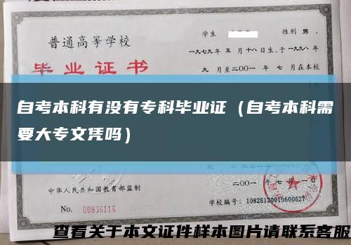 自考本科有沒有?？飘厴I證（自考本科需要大專文憑嗎）縮略圖