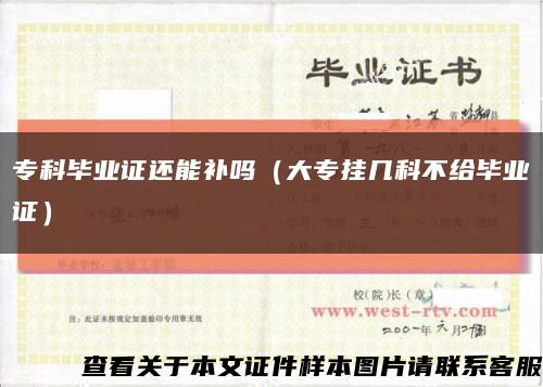 ?？飘厴I證還能補嗎（大專掛幾科不給畢業證）縮略圖