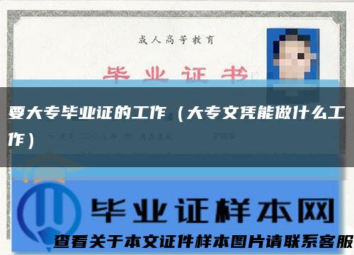 要大專畢業證的工作（大專文憑能做什么工作）縮略圖