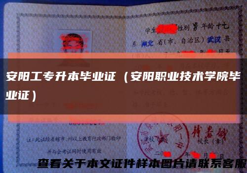 安陽工專升本畢業證（安陽職業技術學院畢業證）縮略圖