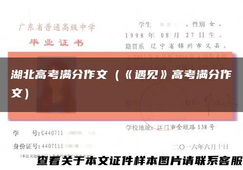 湖北高考滿分作文（《遇見》高考滿分作文）縮略圖
