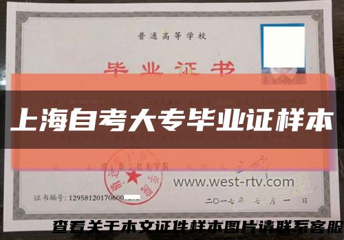上海自考大專畢業證樣本縮略圖