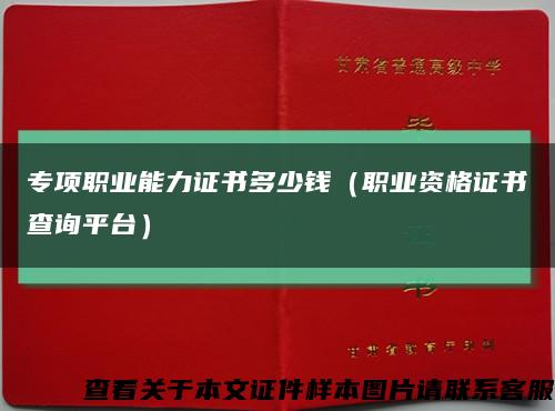 專項職業能力證書多少錢（職業資格證書查詢平臺）縮略圖