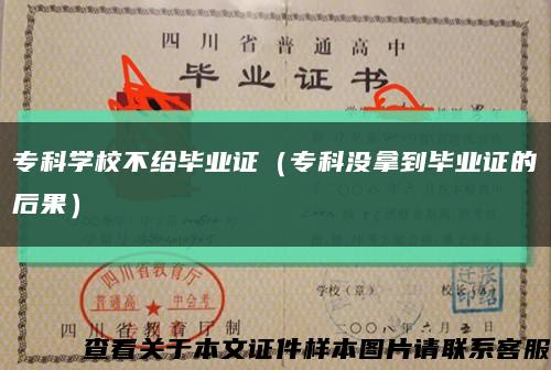?？茖W校不給畢業證（?？茮]拿到畢業證的后果）縮略圖